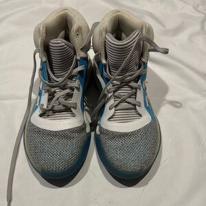 Adidas Blue and Gray High-Top Sneakers